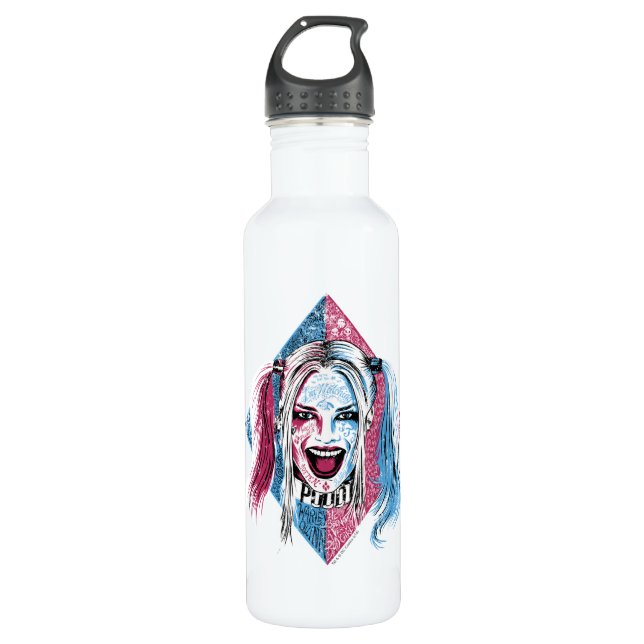 Bouteille D'eau Équipe de suicide | Harley Laugh (Devant)