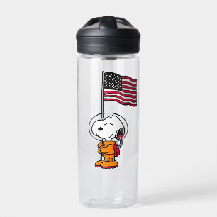 Bouteille D'eau ESPACE Snoopy avec astronaute du drapeau
