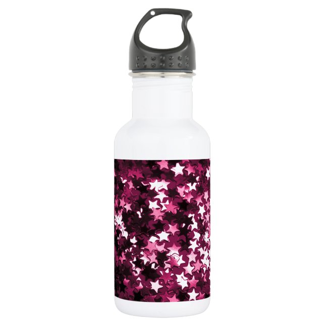 Bouteille D'eau Étoiles scintillantes roses (Devant)