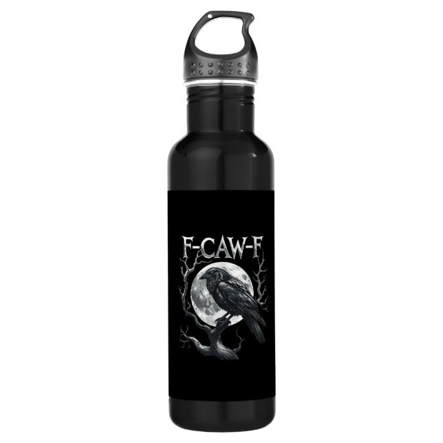 Bouteille D'eau F-Caw-F Raven Moon Gothic Halloween Crow Bird Love (Devant)