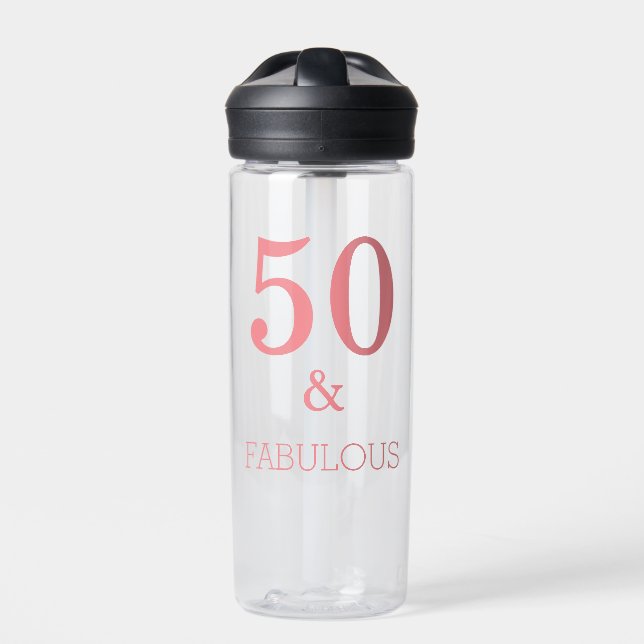 Bouteille D'eau Fabuleux 50 Anniversaire Fête Couleur Personnalisé (Extérieur)