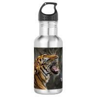 Bouteille d'eau fâchée de tigre