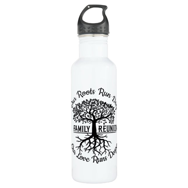 Bouteille D'eau Famille Réunion Famille Arbre racine coeur (Devant)