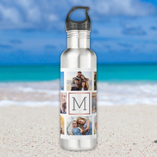 Bouteille D'eau Family Photo Collage Monogram