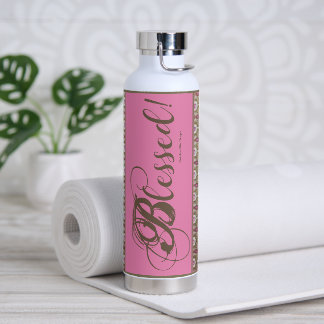 Bouteille d'eau fantaisie bénie ! (Rose)