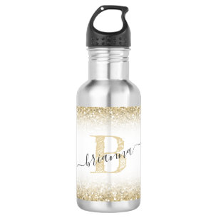 Bouteille D'eau Faux Gold Parties scintillant Sparkly Monogramme N