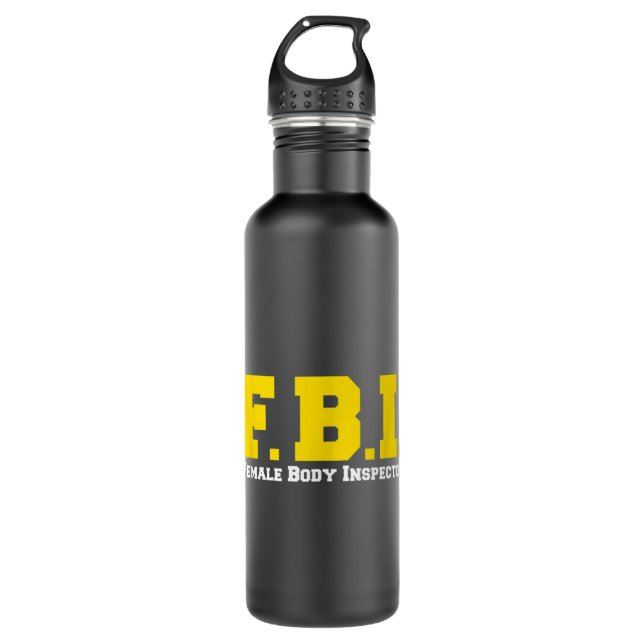 Bouteille D'eau FBI Inspecteur corps femme drôle (Devant)