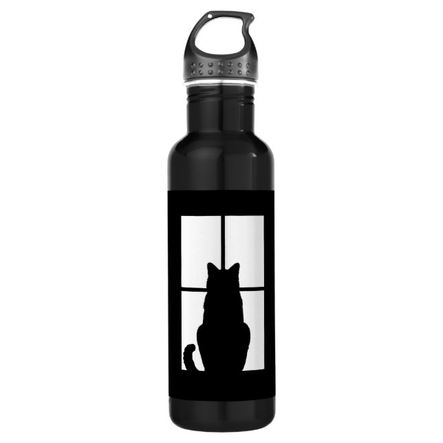 Bouteille D'eau Fenêtre Cat Cliquez pour Customiser la couleur Déc (Devant)
