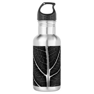 Bouteille D'eau Fermeture de la feuille brillante noire et blanche