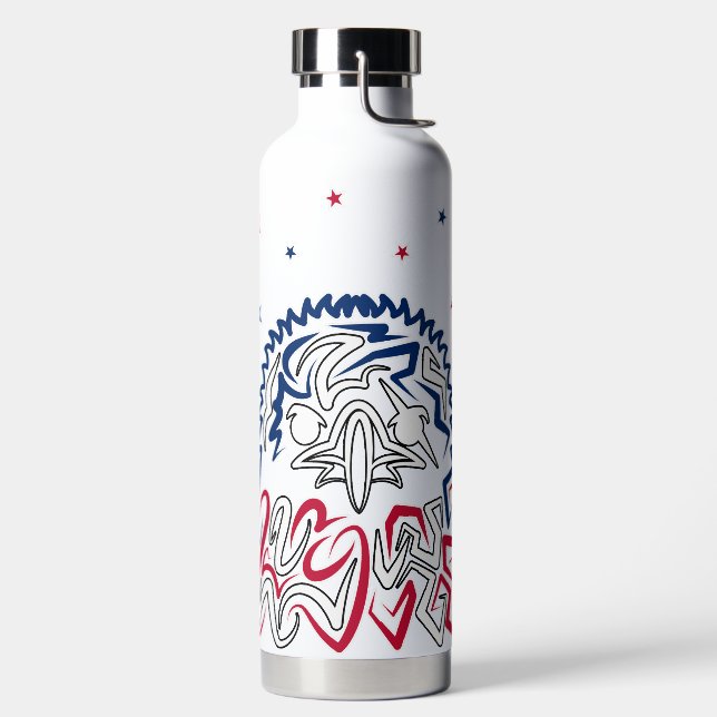 Bouteille D'eau Fête de l'Indépendance Étoiles d'aigle américain (Droite)