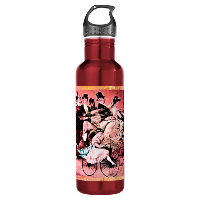 BOUTEILLE D'EAU FÊTE DE MARIAGE BLACK BLANC ROUGE (Devant)