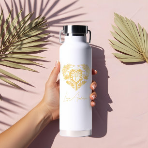 Bouteille D'eau Fête des mariées de Pickleball Retro Tropical Palm