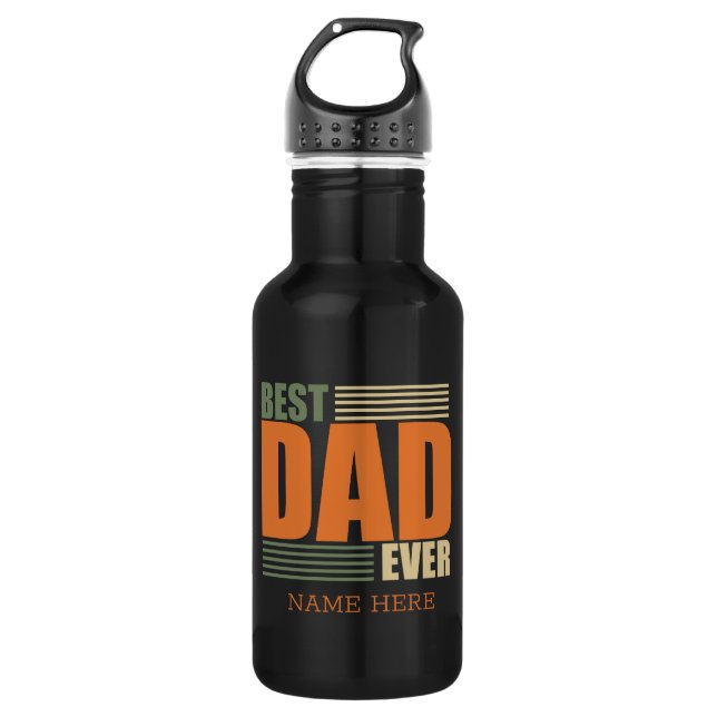 Bouteille D'eau fête des pères meilleur papa idées cadeaux personn (Devant)