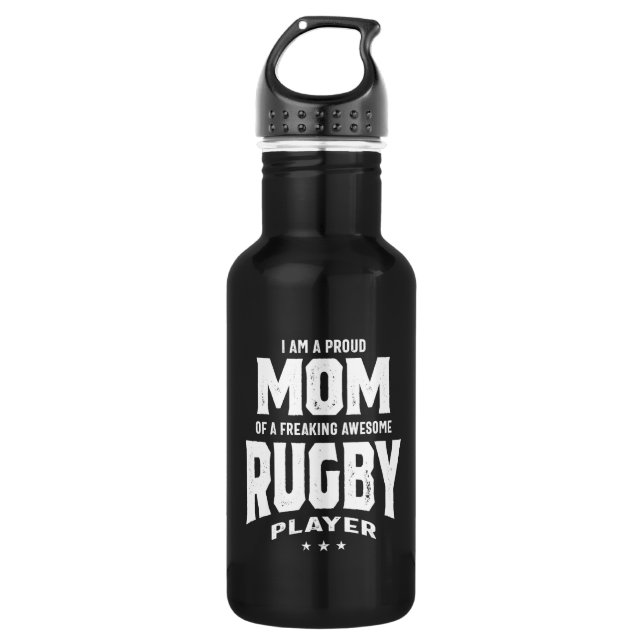 Bouteille D'eau Fier Maman D'Un Super Joueur De Rugby (Devant)