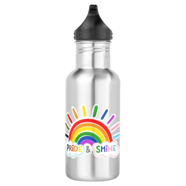 Bouteille D'eau Fierté et brillance LGBTQ+ Rainbow Sunrise Happy (Droite)