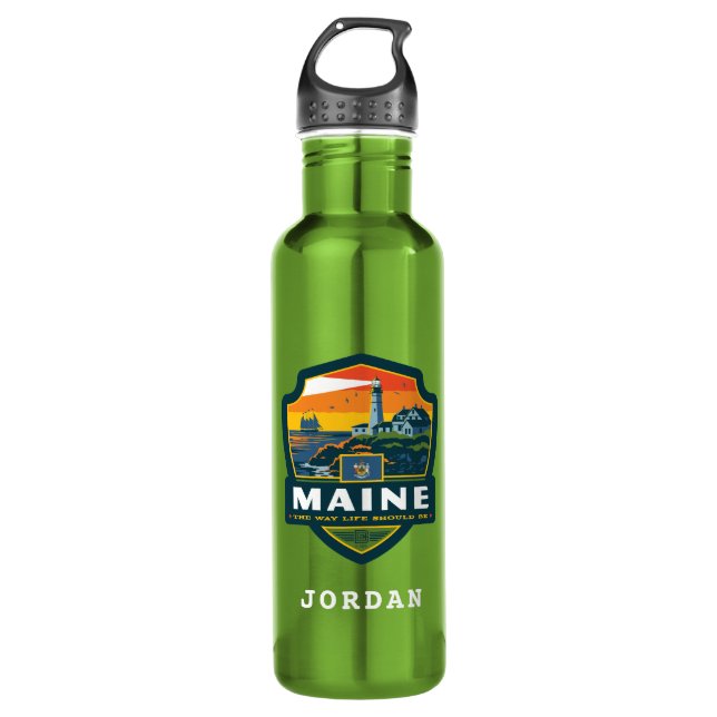 Bouteille D'eau Fierté | Maine d'état (Devant)