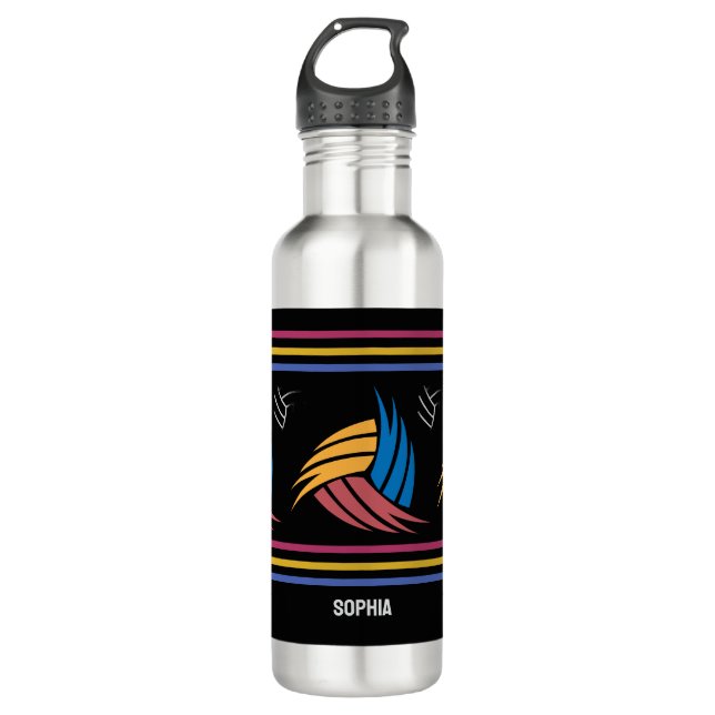 Bouteille D'eau Fille de volley-ball, cadeau de joueur de volley-b (Devant)