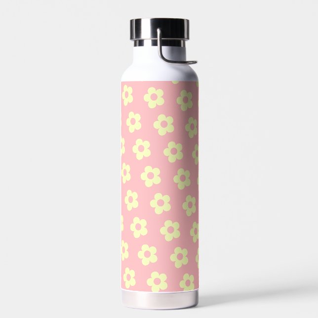 Bouteille D'eau Fille Pastel rose Jaune mignon Motif Floral (Gauche)
