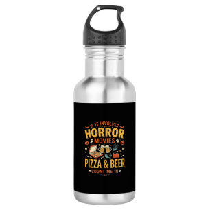 Bouteille D'eau Films d'horreur Pizza Bière Halloween Design_1
