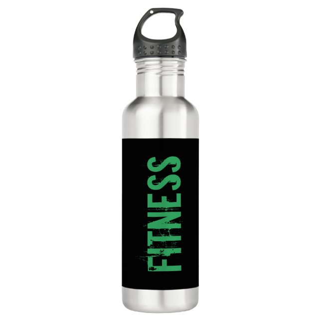 Bouteille D'eau Fitness Personal Trainer Bodybuilding Modern Black (Devant)
