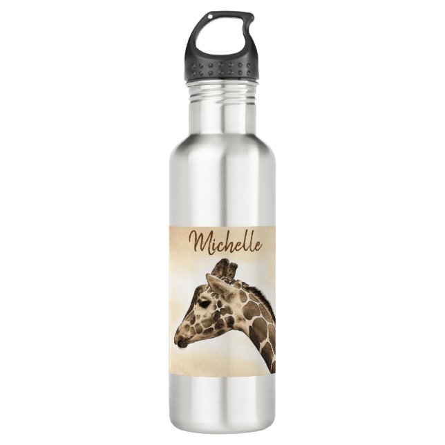 Bouteille D'eau Fitness personnalisée en girafe (Devant)