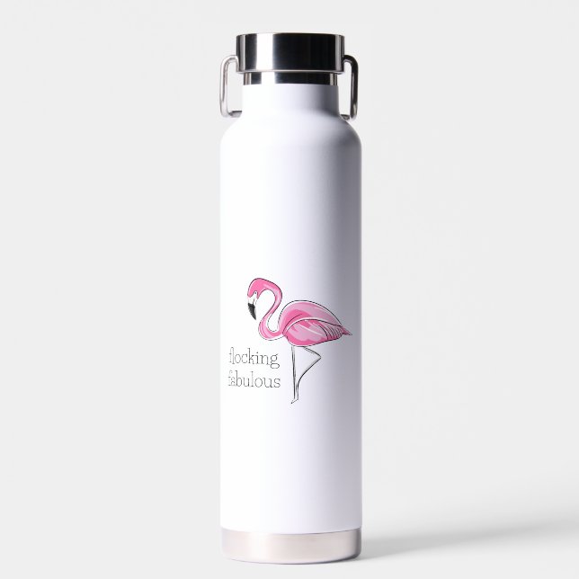Bouteille D'eau Flamant Rose Fantastique de Fleurs (Avant)