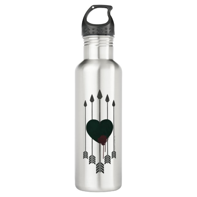 Bouteille D'eau Flèche | Flèches percutées dans le coeur (Devant)