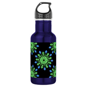 Bouteille D'eau Fleur de néon vert et bleu