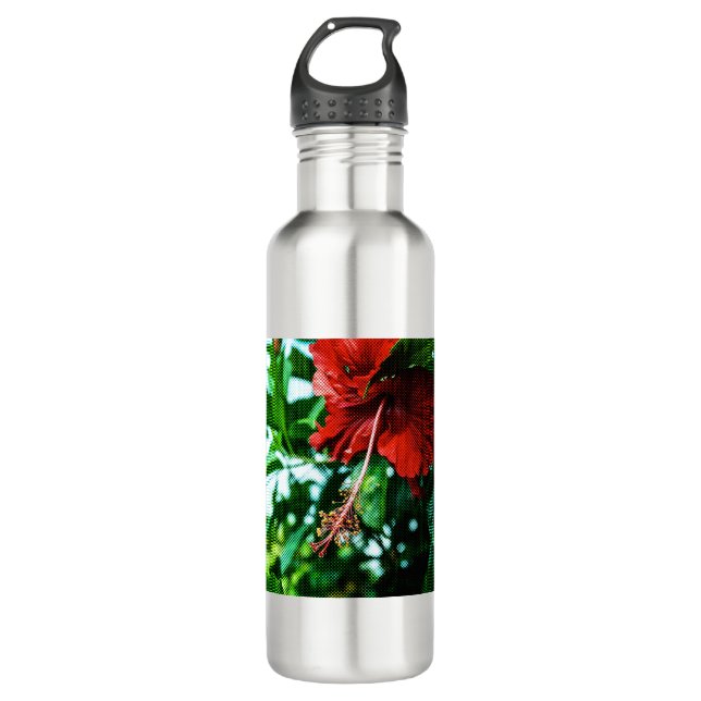 Bouteille D'eau Fleur d'Hibiscus rouge (Devant)