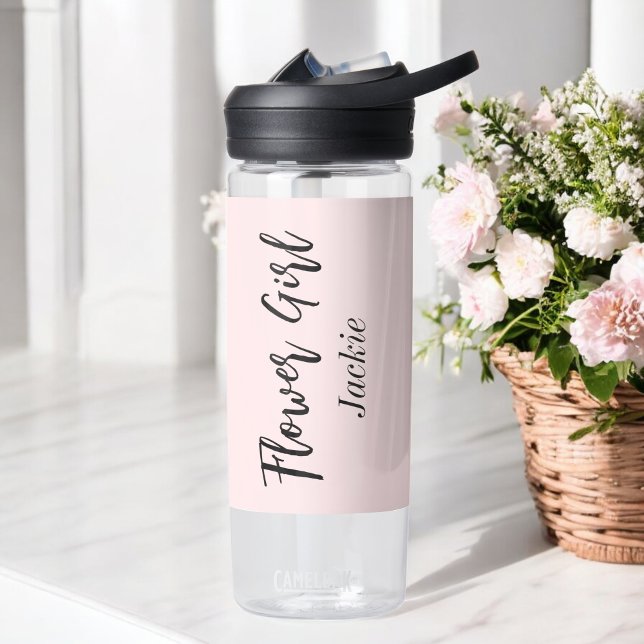 Bouteille D'eau Fleur Fleur Fête des mariées rose pâle (Créateur téléchargé)