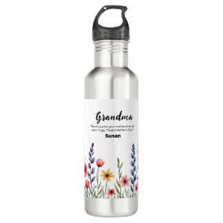 Bouteille D'eau Fleur florale colorée Bonne mère Gift Tumbler