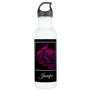 Bouteille D'eau Fleur gothique de rose violet-rouge