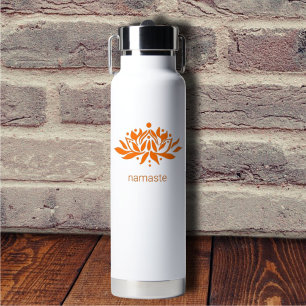 Bouteille D'eau Fleur Lotus Flamable Personnalisable