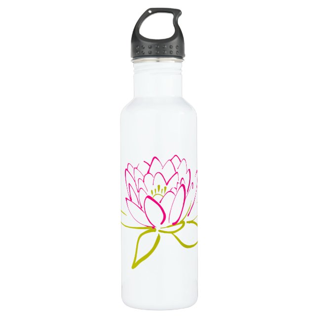 Bouteille D'eau Fleur Lotus / Illustration de la couche d'eau (Devant)
