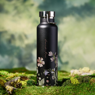 Bouteille D'eau Fleur sauvage Floral Bumble Bee Monogramme