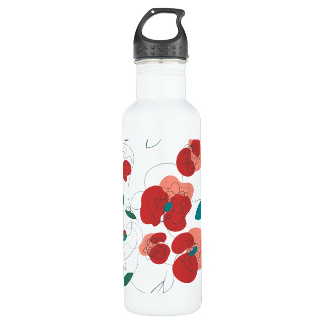 Bouteille D'eau Fleur sauvage Wonderland | motif de fleurs stylisé (Devant)