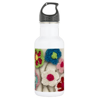Bouteille D'eau fleurs à crochet colorées