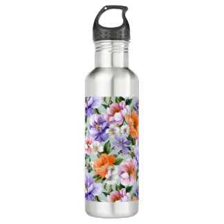 Bouteille D'eau Fleurs colorées assourdies Fleur Boho 
