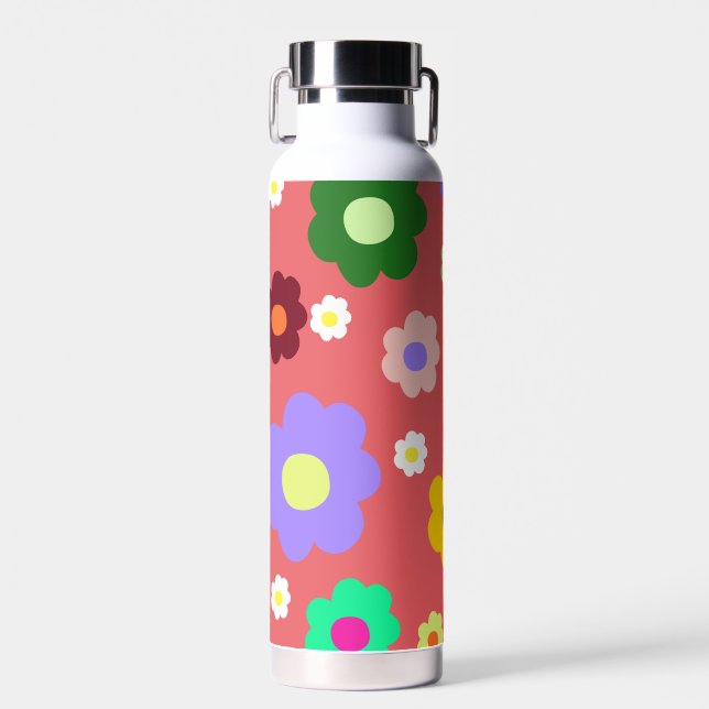 Bouteille D'eau Fleurs de printemps Y2K Motif rétro (Avant)