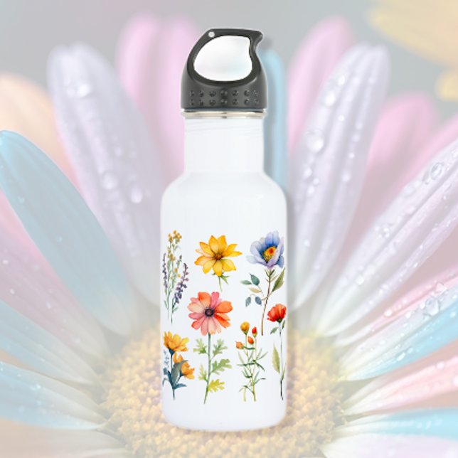 Bouteille D'eau Fleurs sauvages d'été (Créateur téléchargé)