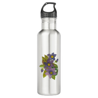 Bouteille D'eau Fleurs violettes