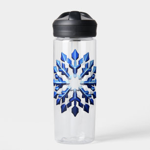 Bouteille D'eau Flocon de Neige Bleu Détaille