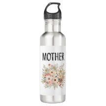 Bouteille d'eau florale 'MÈRE'
