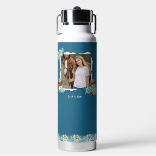 Bouteille d'eau florale Western Horse – Navy