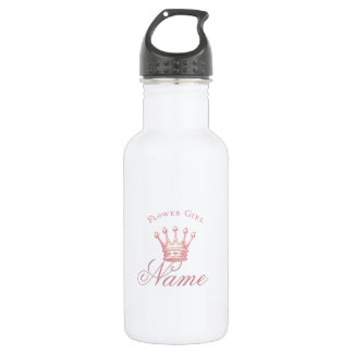 Bouteille D'eau Flower Girl cadeau, Couronne rose