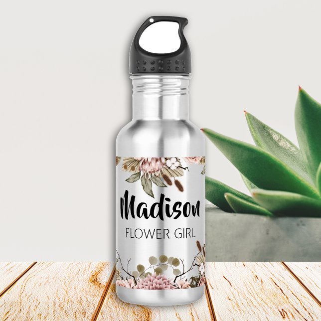 Bouteille D'eau Flower Girl Proposition Cadeau personnalisé Boho C (Créateur téléchargé)