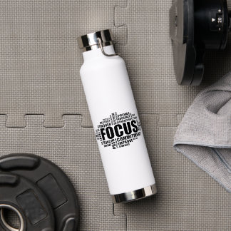 Bouteille D'eau FOCUS – Word Cloud Motivational Design