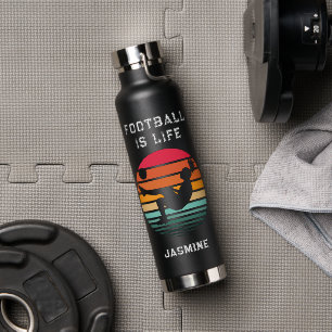 Bouteille D'eau Football Football Soccer Custom Texte & Nom Girls 