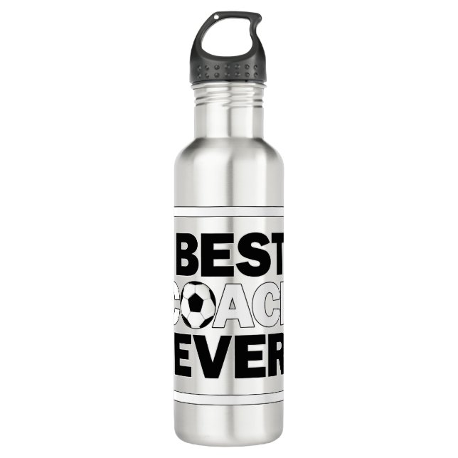 Bouteille D'eau Football Meilleur Entraîneur Toujours Amusant Spor (Devant)