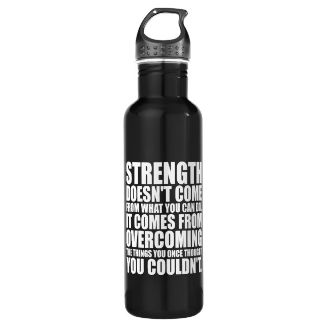 Bouteille D'eau Force - Mots Motivationnels (Devant)